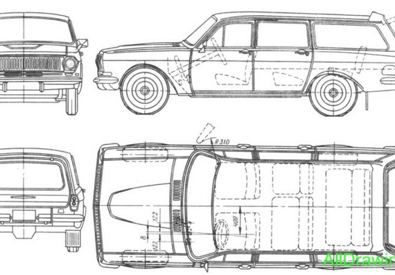 ГАЗ 2402 Волга- чертежи (рисунки) автомобиля